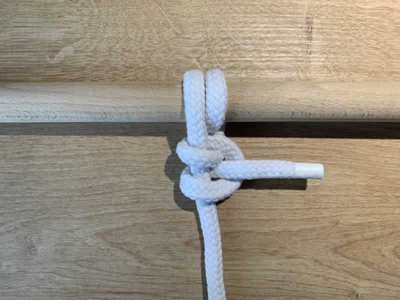 So kann der Knoten verwendet werden. Er ist fertig geknüpft.